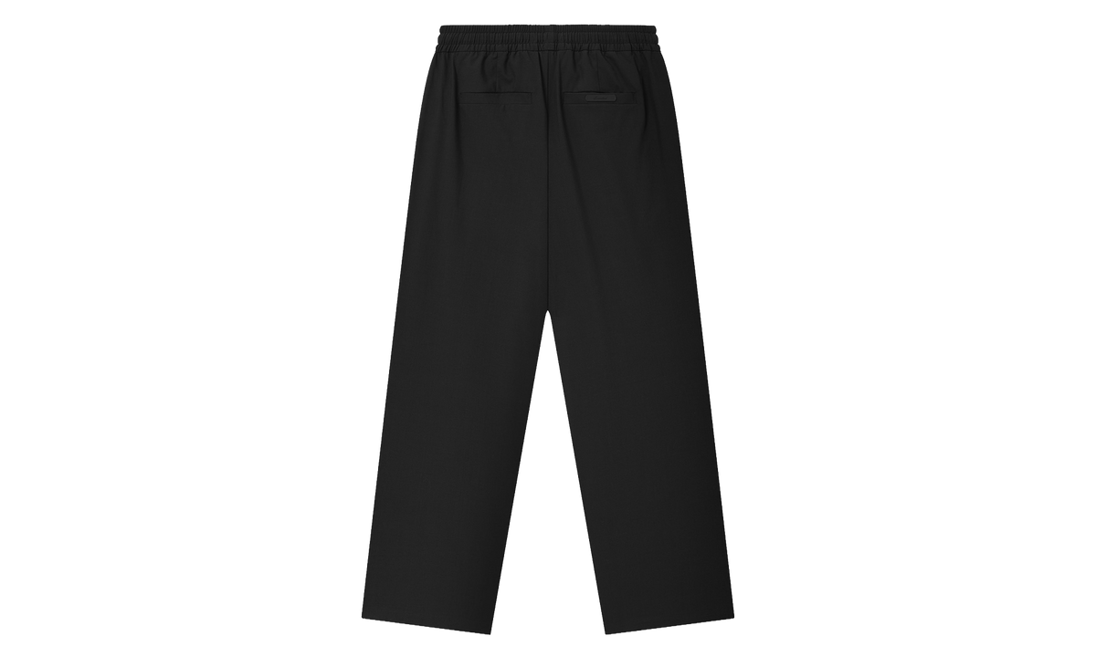 Silk Blend Pleat Front Drawstring Pant "Vintage Black" RW00307 black