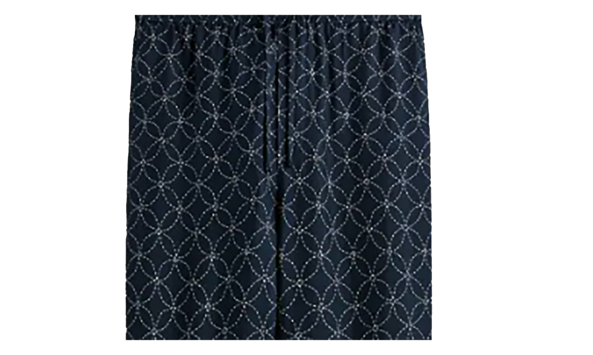 Silk Geometric Stitch Barrow Pant "Nocturnal" KHM060377 413
