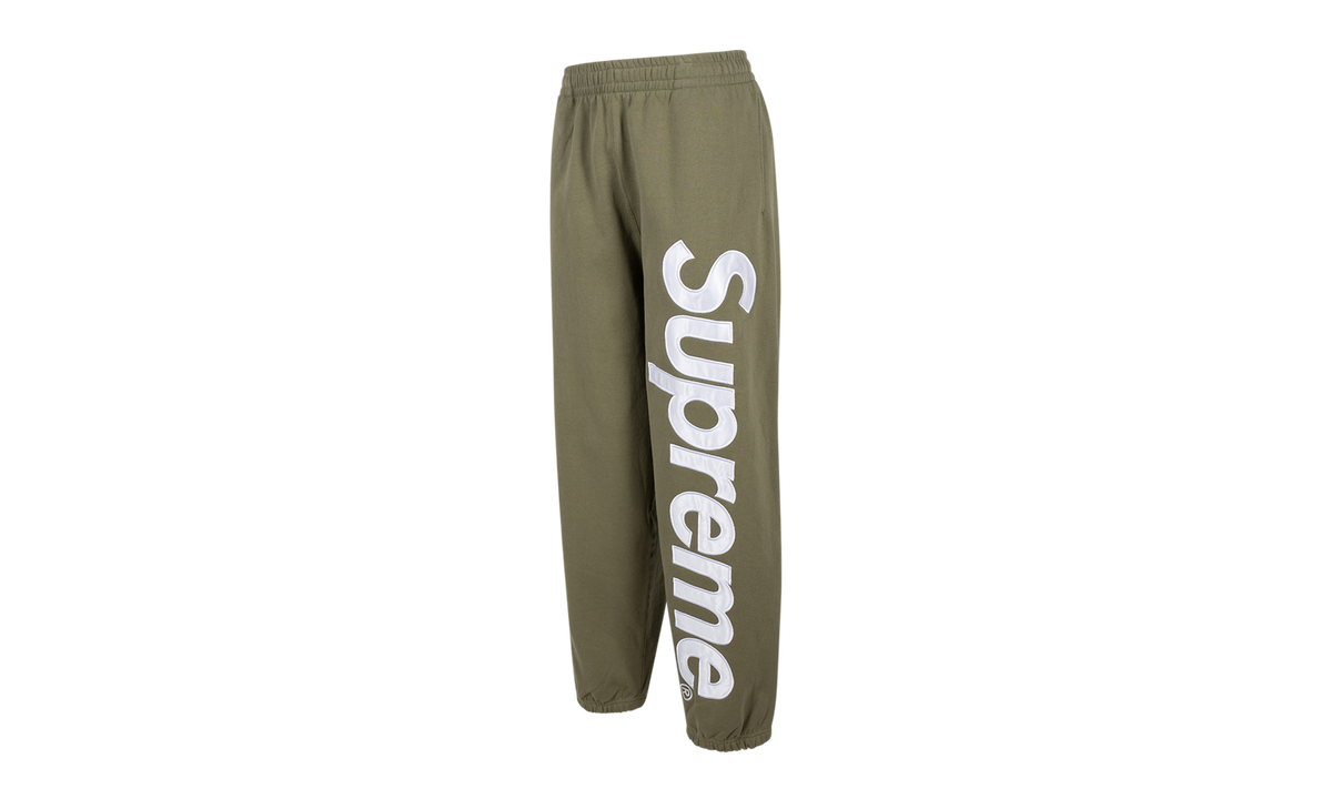 Satin Appliqué Sweatpant "FW23 - Light Olive" SU100083