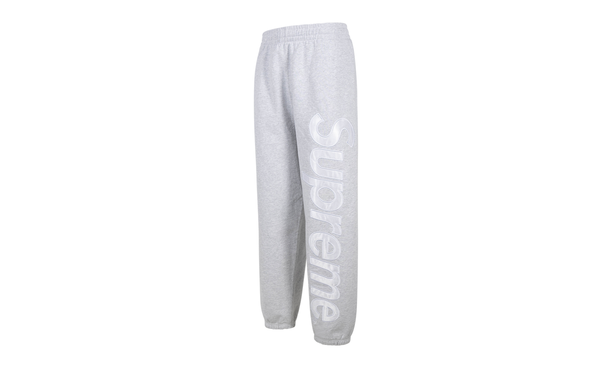 Satin Appliqué Sweatpant "FW23 - Ash Grey" SU100086