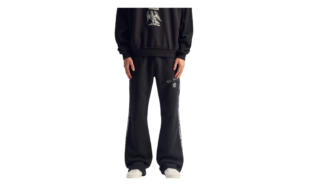 St. Violet Stripe Flare Sweatpants "Black" M4216 HWBP426