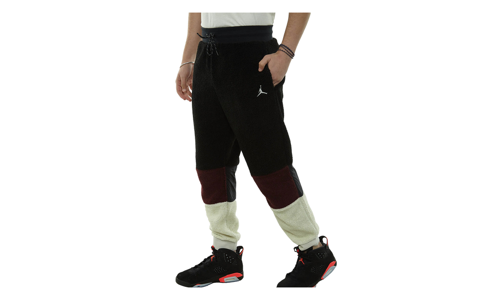 Air Jordan Sportswear Sherpa Pant "BLACK / BURGUNDY CRUSH / LIGHT BON" BQ6955 010