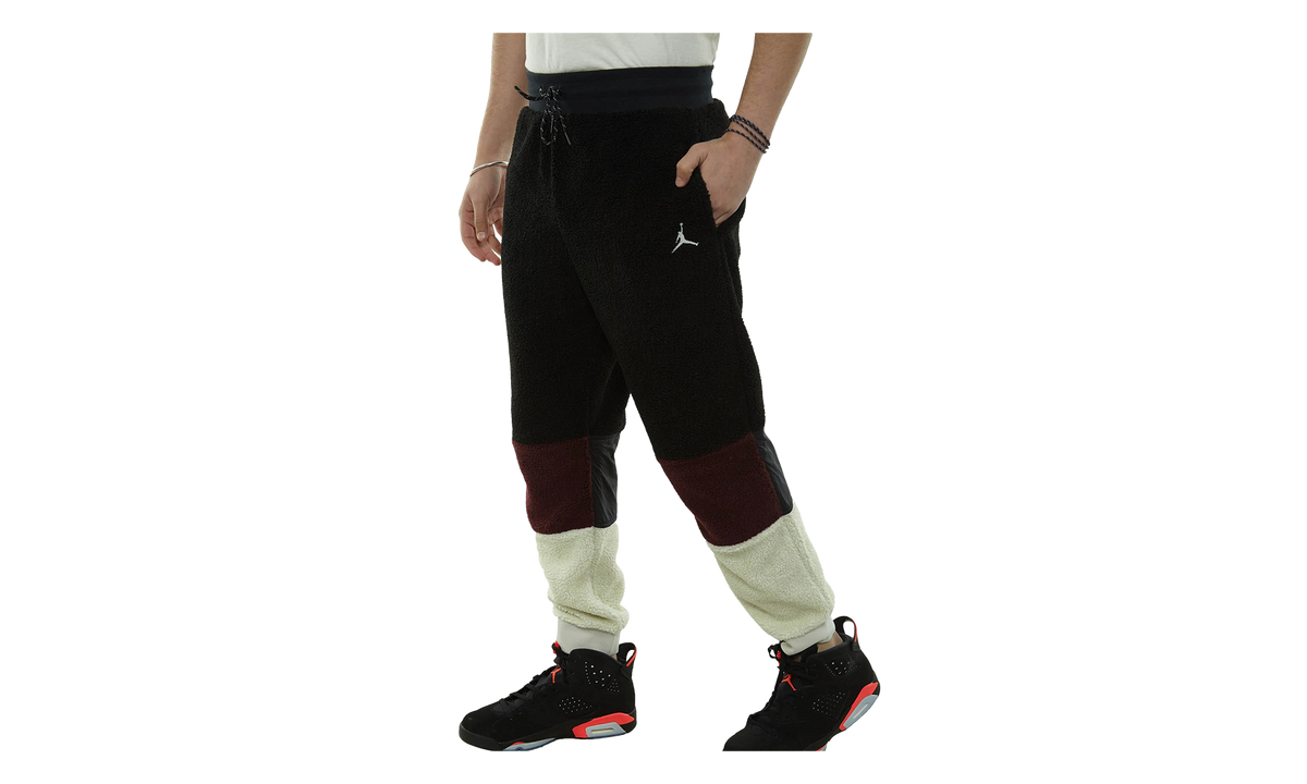 Air Jordan Sportswear Sherpa Pant "BLACK / BURGUNDY CRUSH / LIGHT BON" BQ6955 010