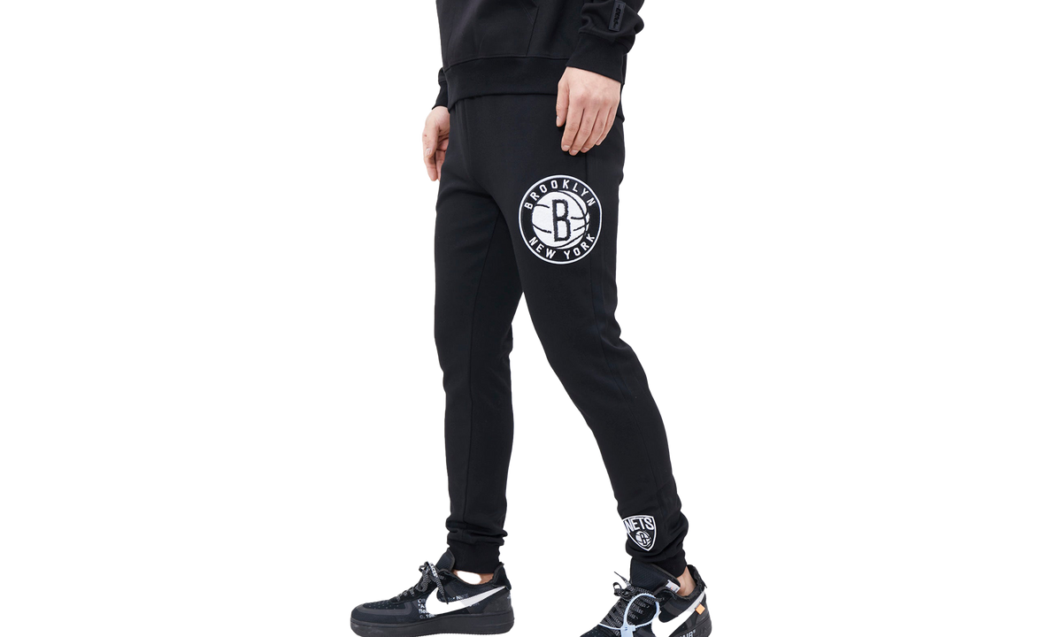 NBA Brooklyn Nets Logo Blended Blk/Wht Jogger Pants "Black" BBN451535 BLK