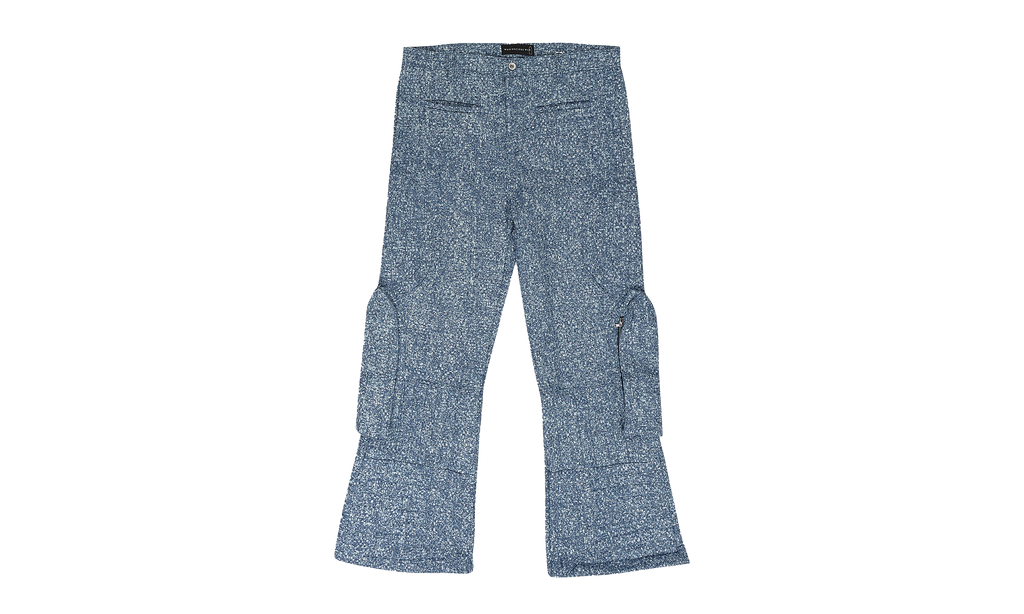 RAISED WINDOW WOVEN PANTS "INDIGO" 1120920010SS24