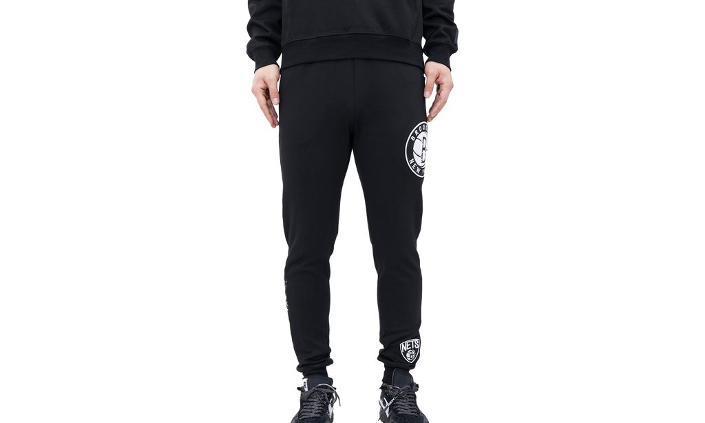 NBA Brooklyn Nets Logo Blended Blk/Wht Jogger Pants "Black" BBN451535 BLK