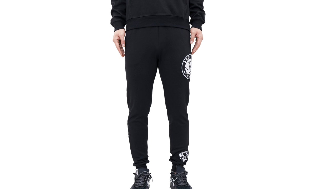 NBA Brooklyn Nets Logo Blended Blk/Wht Jogger Pants "Black" BBN451535 BLK