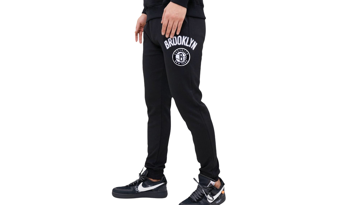 NBA Brooklyn Nets Stacked Logo Sweatpants "Black" BBN452602 BLK