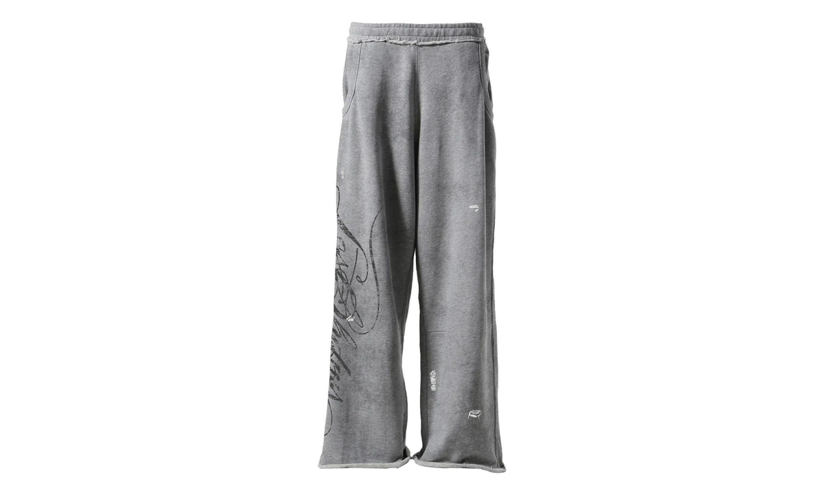 Distressed Script Sweatpants "Grey" 10062659