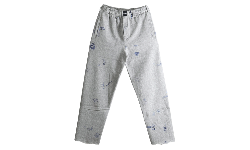 Scribbled Tailored Sweatpants "Grey Melange" MH27SP179G