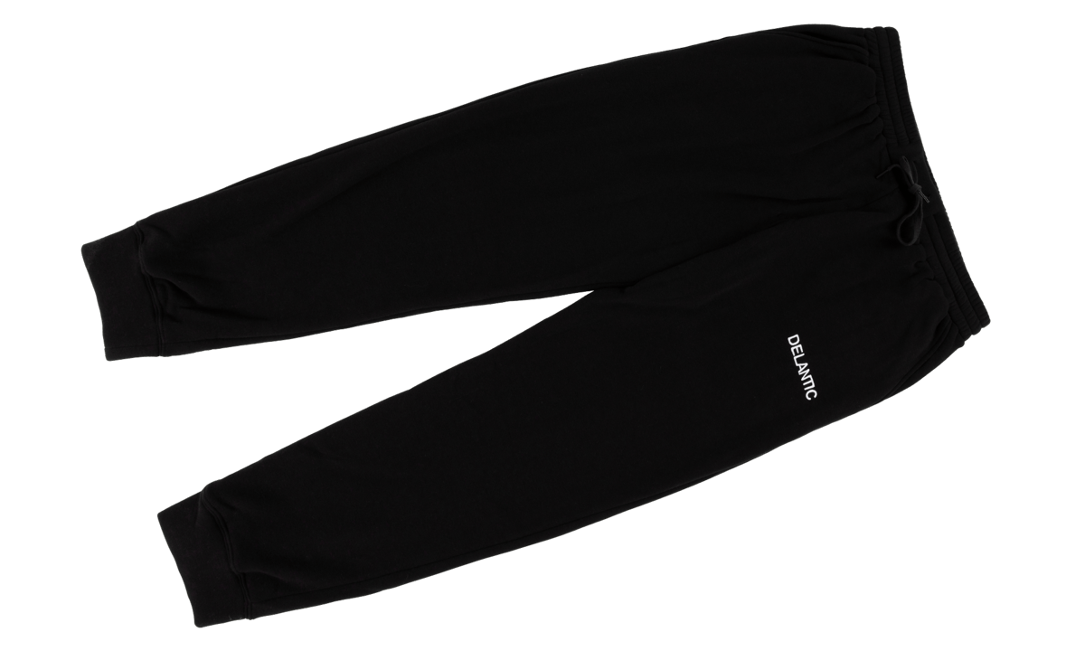 Logo Velour-Lined Sweatpants "Black Burrr Sweatpants" DELA004
