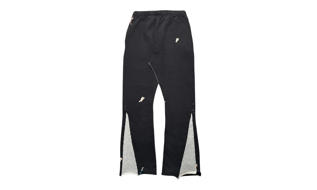 GD Logo Paint Splatter Flare Sweatpants (2024) "Washed Black White Multi" GDGDLFSWB