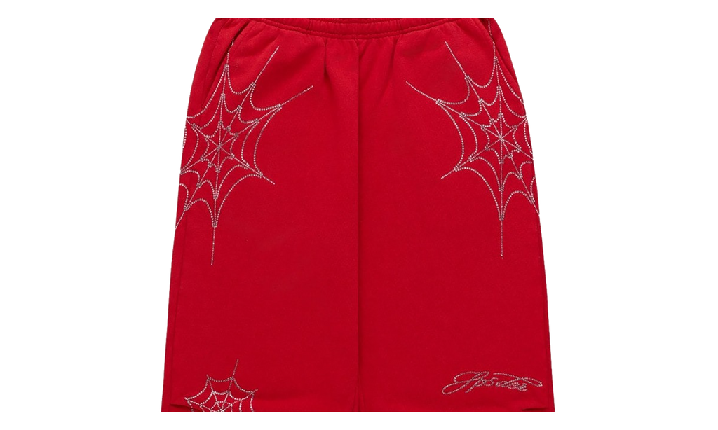 Rhinestone Web Sweatpants "Red" SP5der499
