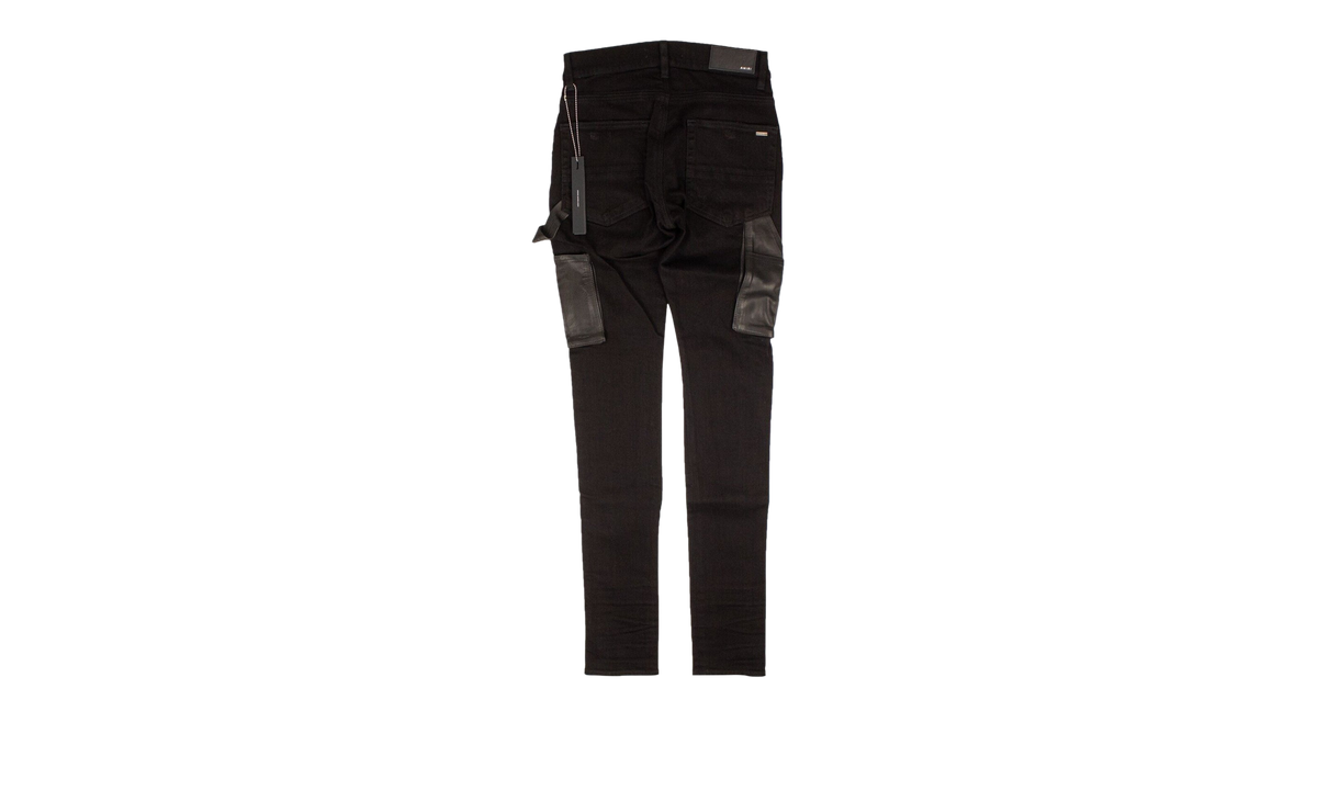 Denim Leather Workman Pants "Black" MDS121 001