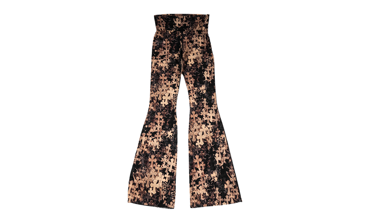 All Over Cross Print Flared Pants "Brown" CHRM1500