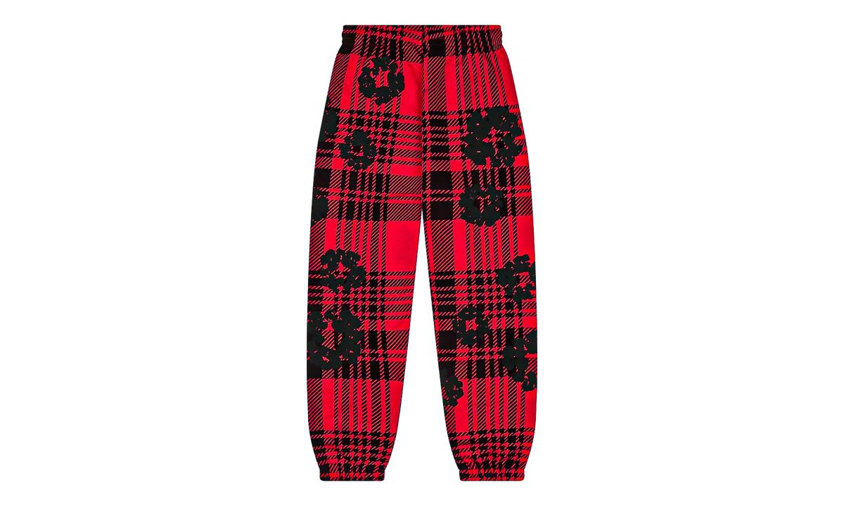 Plaid Cotton Wreath Sweatpants "Red" DT387