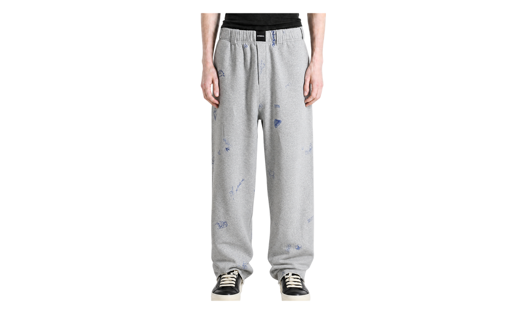 Scribbled Tailored Sweatpants "Grey Melange" MH27SP179G