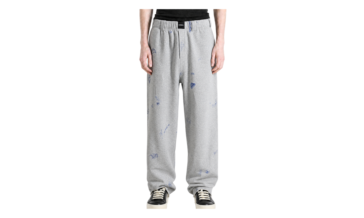 Scribbled Tailored Sweatpants "Grey Melange" MH27SP179G