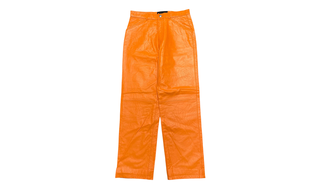 Debossed Web Leather Pants "Orange" SP5der425