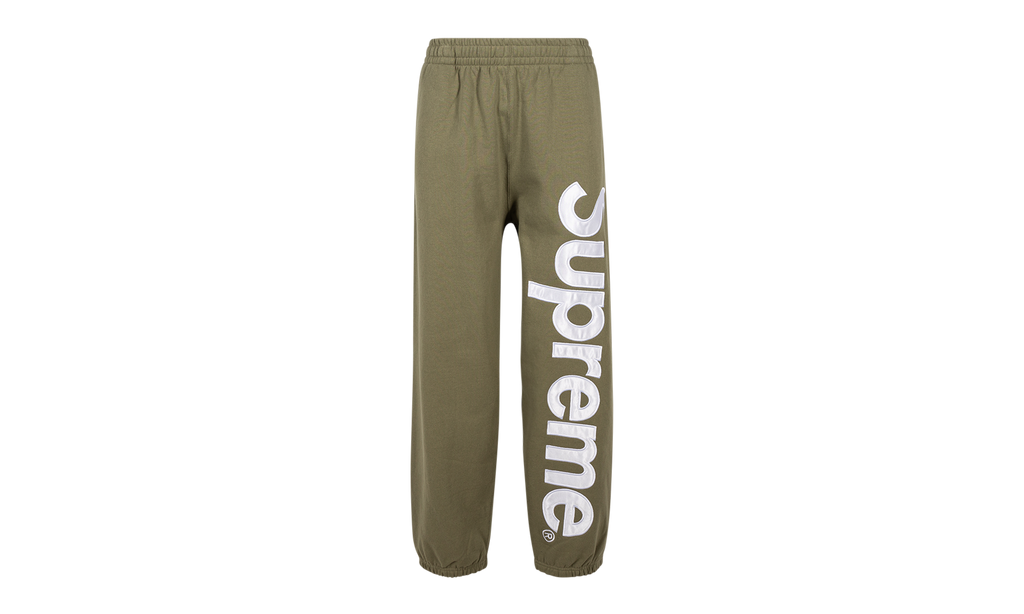 Satin Appliqué Sweatpant "FW23 - Light Olive" SU100083