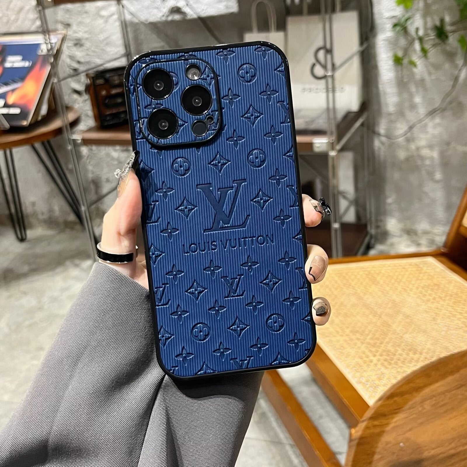 Case for iPhone 17- 3D Monogram Embossed Leather
