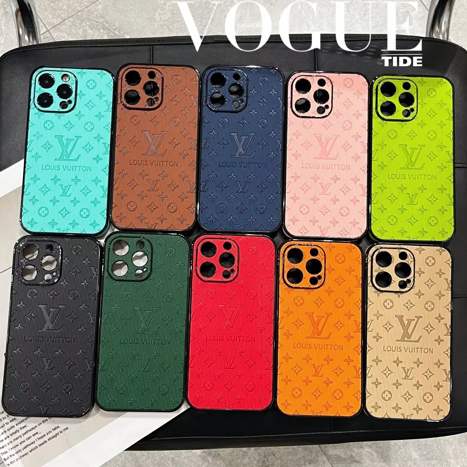 Case for iPhone 17- 3D Monogram Embossed Leather