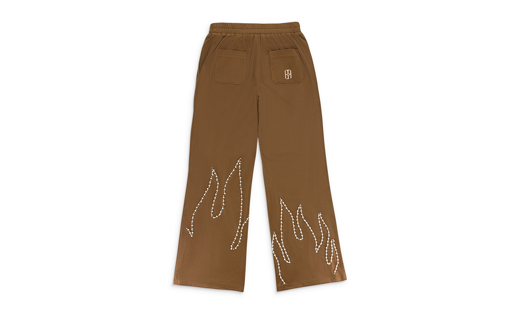 FLAME PEARL VELVET BROWN PANTS "Brown" BC24FWPT08