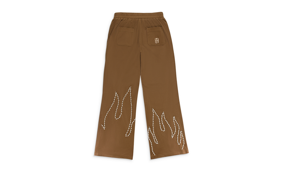 FLAME PEARL VELVET BROWN PANTS "Brown" BC24FWPT08