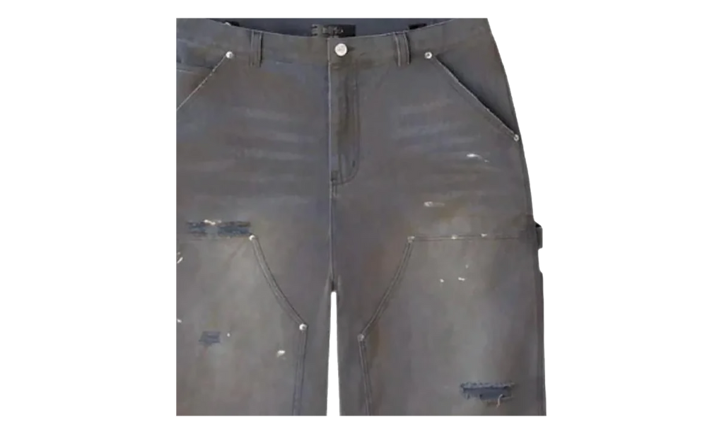 Distressed Grime Work Pants "Graphite Wash" HMDD006