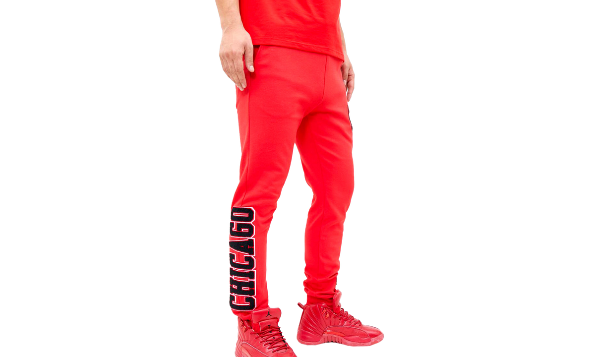 NBA Chicago Bulls Logo Blended Red Jogger Pants "RED" BCB451538 RED
