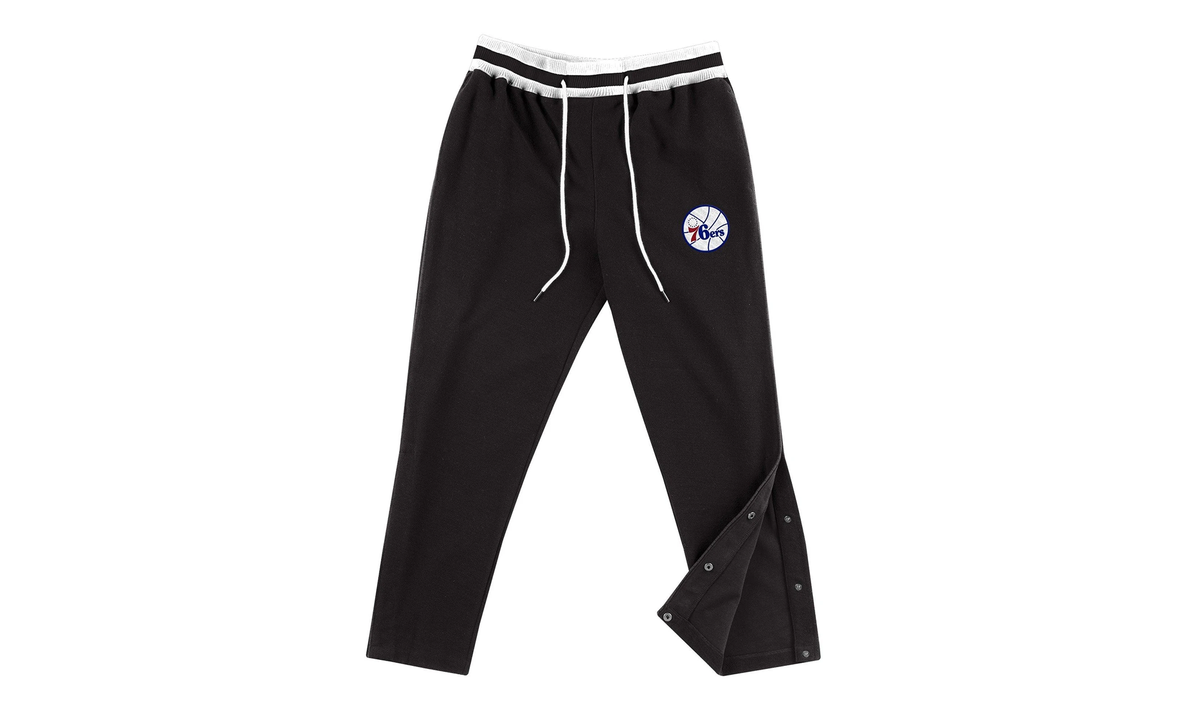 NBA Reversed Fleece Tearaway Pant "Philadelphia 76ers - Black" SWPTBW18047 P76BLCK