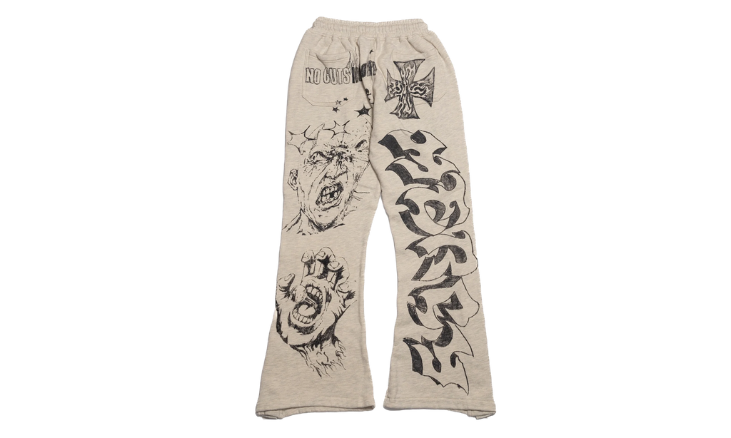 Graffitti Mirror Face Sweatpants "Grey" HSR389