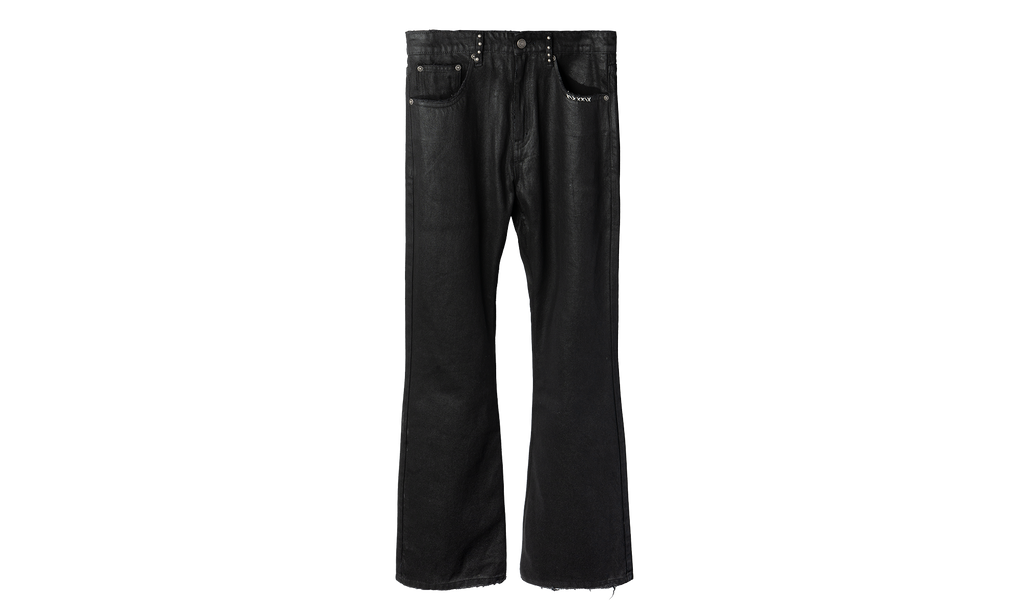 Waxed Bootcut Denim Pants "Black" VG008