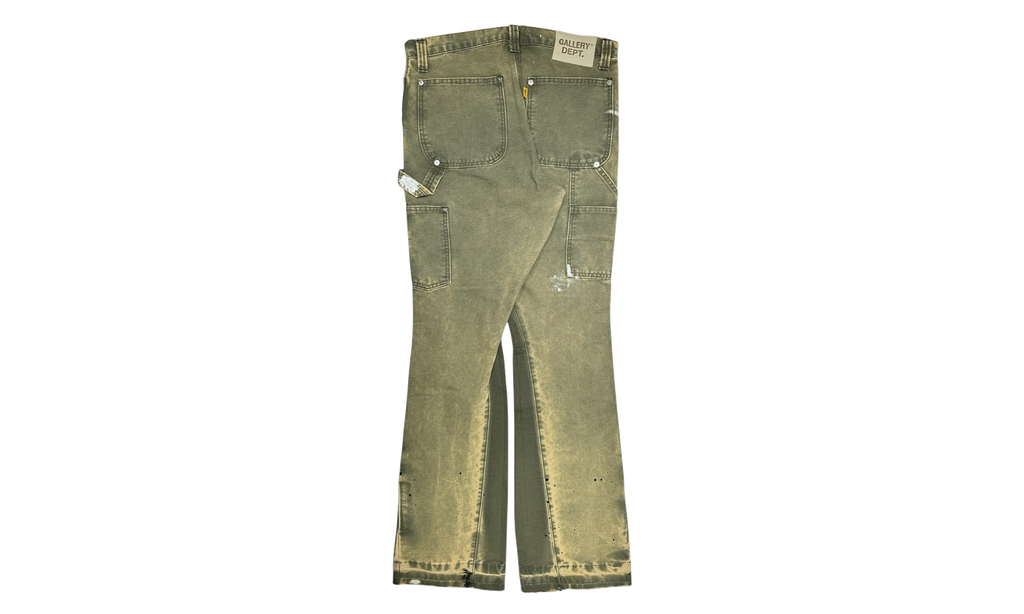 LA Flare Carpenter Pants Paint Splatter "Moss Multi" GDCLFMC
