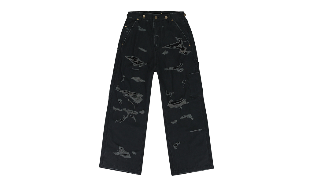 DISTRESSED PATCH WORK SWEATPANTS "Black" PGR XJNS 0001