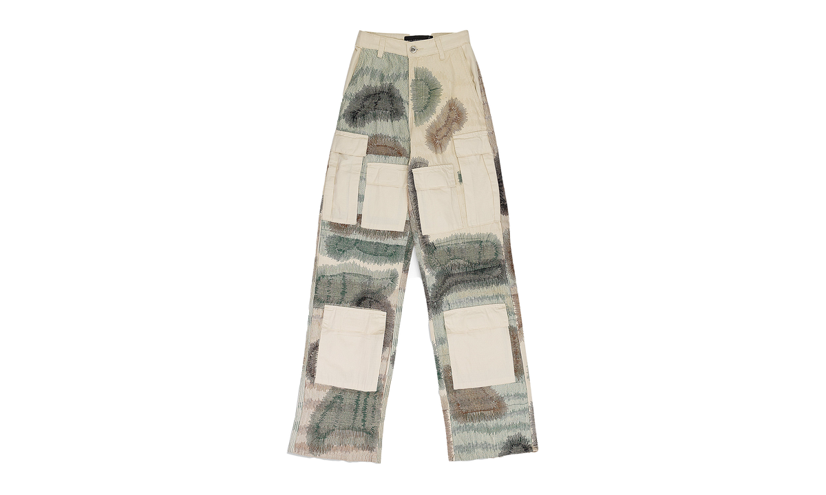 CAMOUFLAGE EMBROIDERY PANTS "IVORY" 11200590018AW23