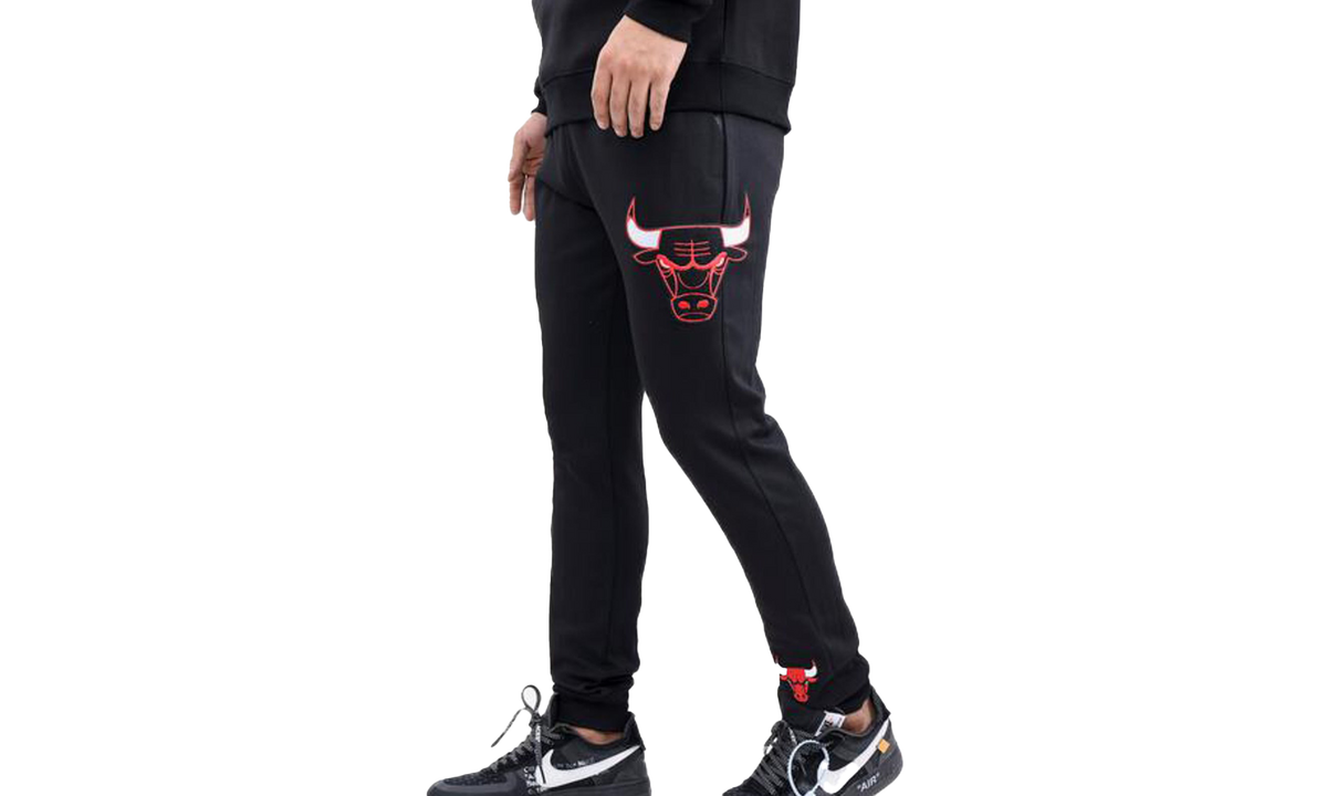 NBA Chicago Bulls Logo Blended Blk Jogger Pants "Black" BCB451538 BLK