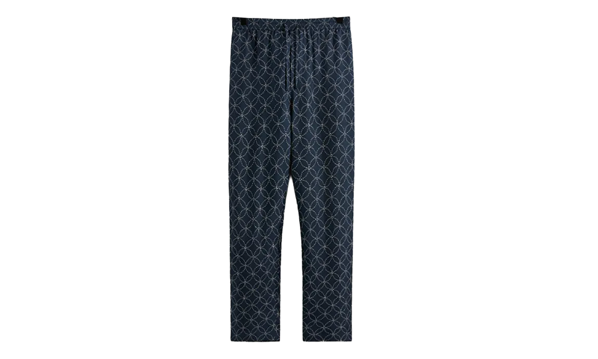 Silk Geometric Stitch Barrow Pant "Nocturnal" KHM060377 413