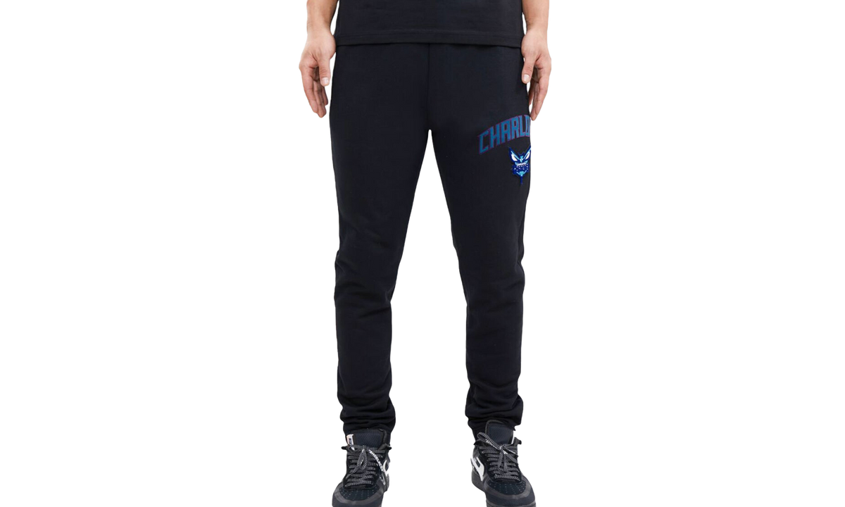 NBA Charlotte Hornets Stacked Logo Sweatpants "Black" BCH452640 BLK