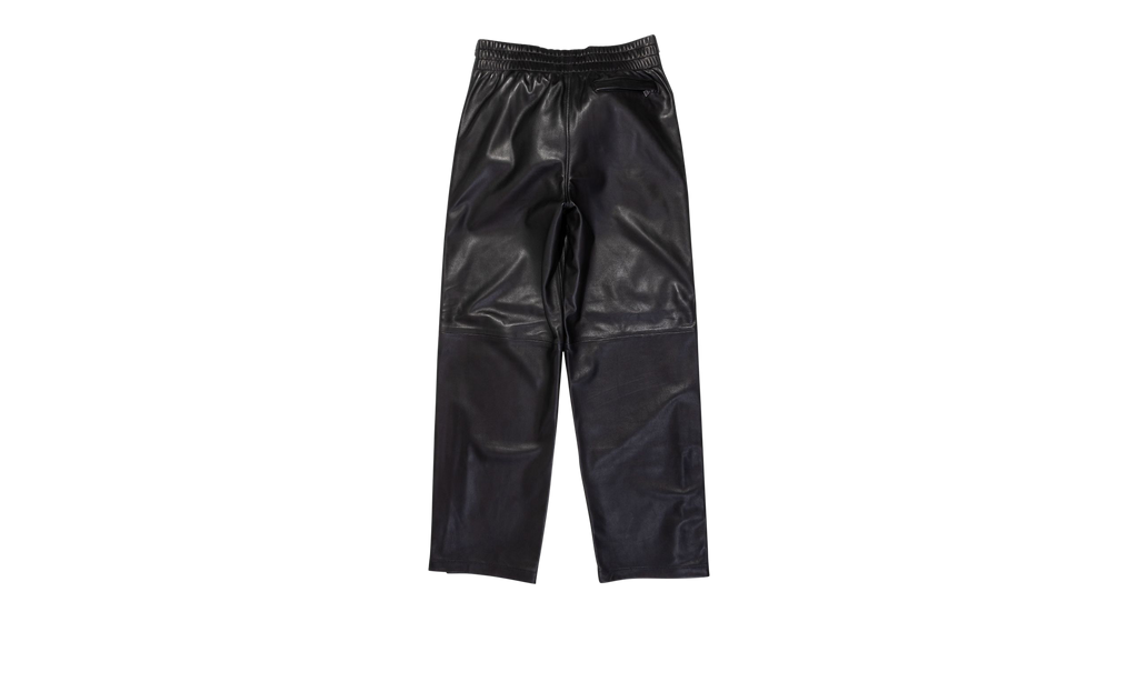 LEATHER SIDE ZIP TRACK PANT "Black" P522 LBBP423