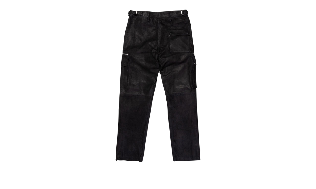 SUEDE ZIP CARGO PANT "Black" P521 LPBB423